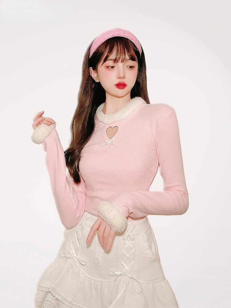 Dollette Skirt & Turtleneck Outfit - angel, belly shirt, crop tops, dollcore, dollette