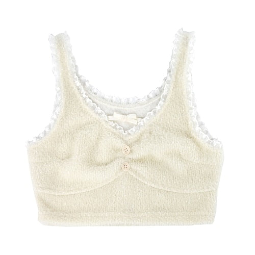 Dollette Skirt & Turtleneck Outfit - Beige Crop Top / M - angel, belly shirt, crop tops, dollcore, dollette