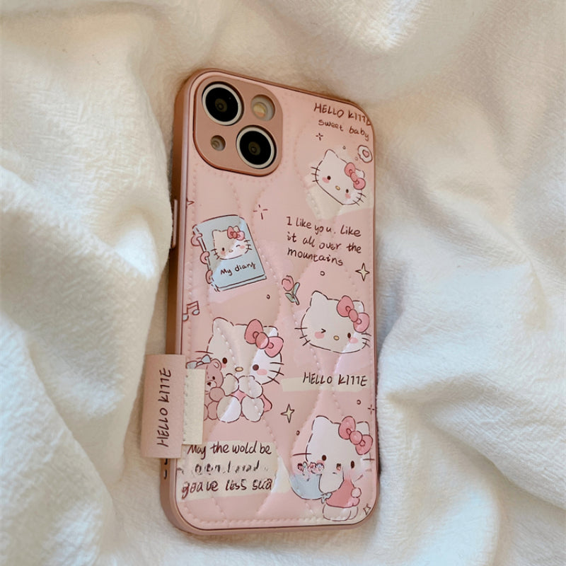 Fake Leather Kitty Phone Case KI489