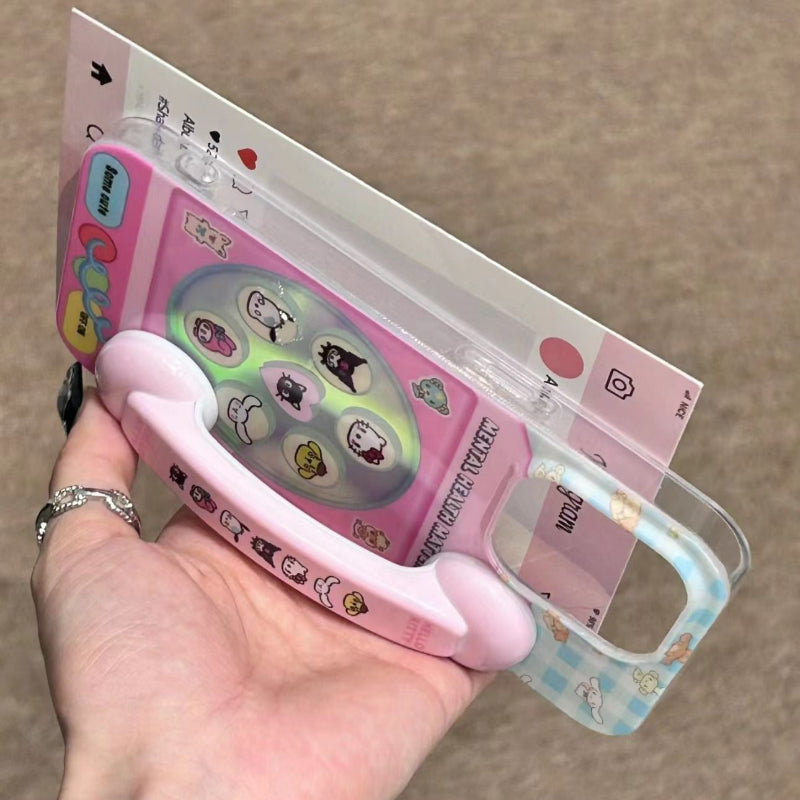 Cartoon Retro Phone Pink Phone Cases KI491