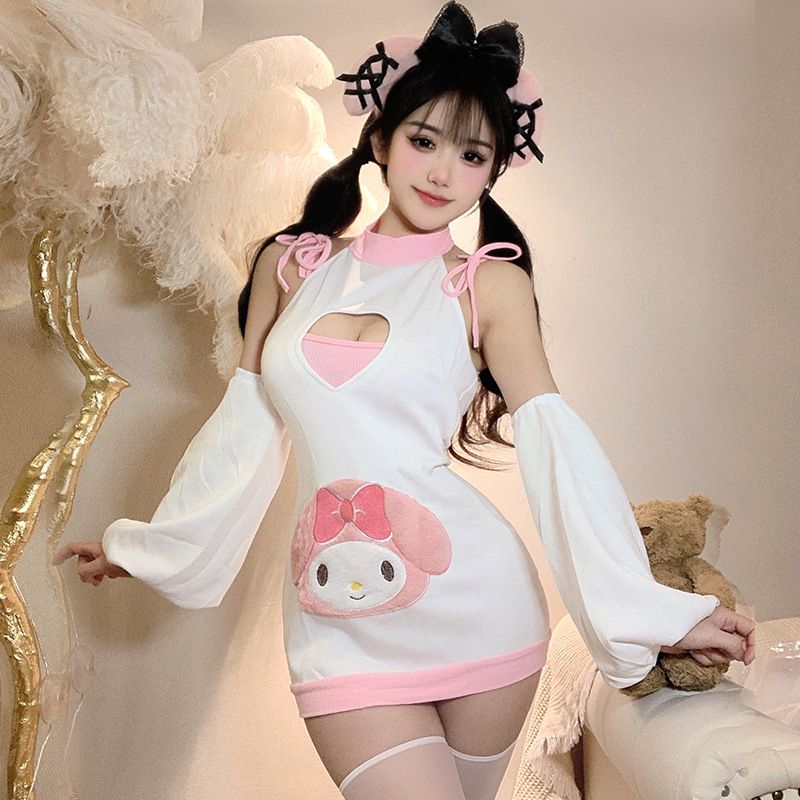 Kawaii Embroidery Melo Pajmas Dress Suit KI648