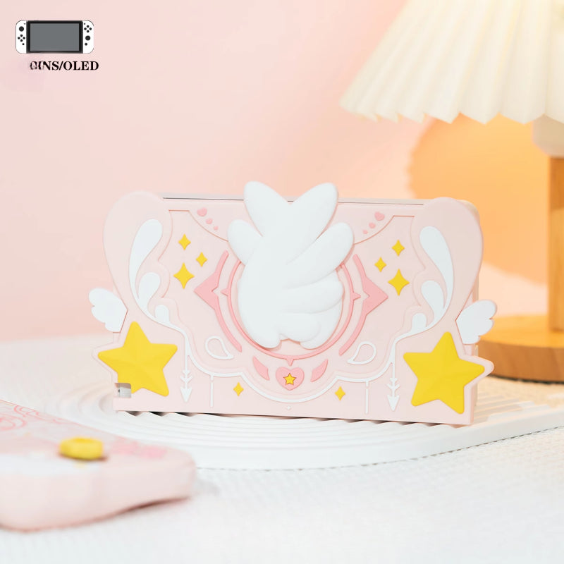 Pink Star Wings Switch Base Protective Case KI645