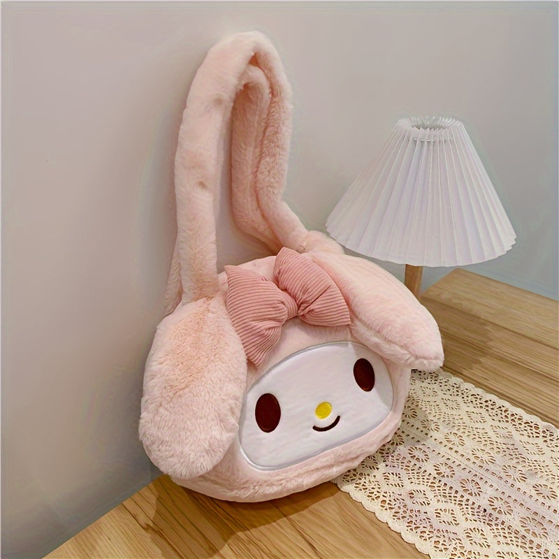 Kawaii Cinna Furry Shoulder Bag with Bow