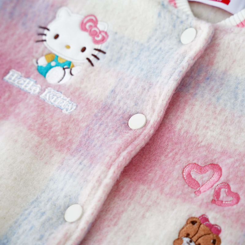 Pink Kitty Kids Baseball Jacket KI606