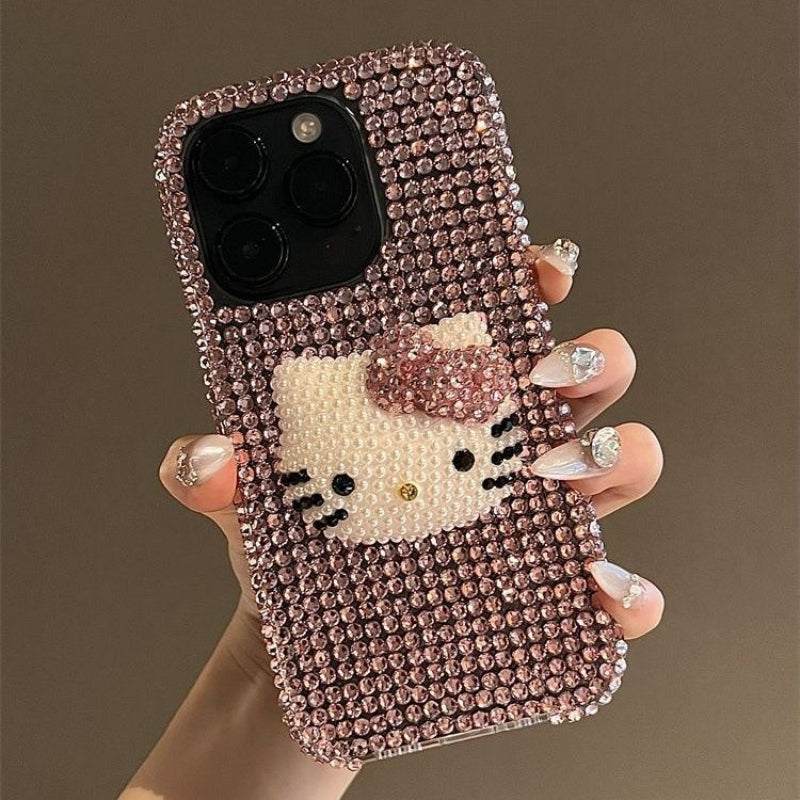 Kitty Pink Rhinestone Phone Case KI546