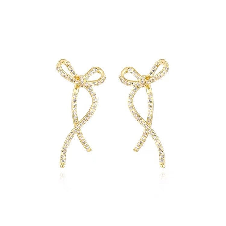 Elegant Rhinestone Bowknot Earrings