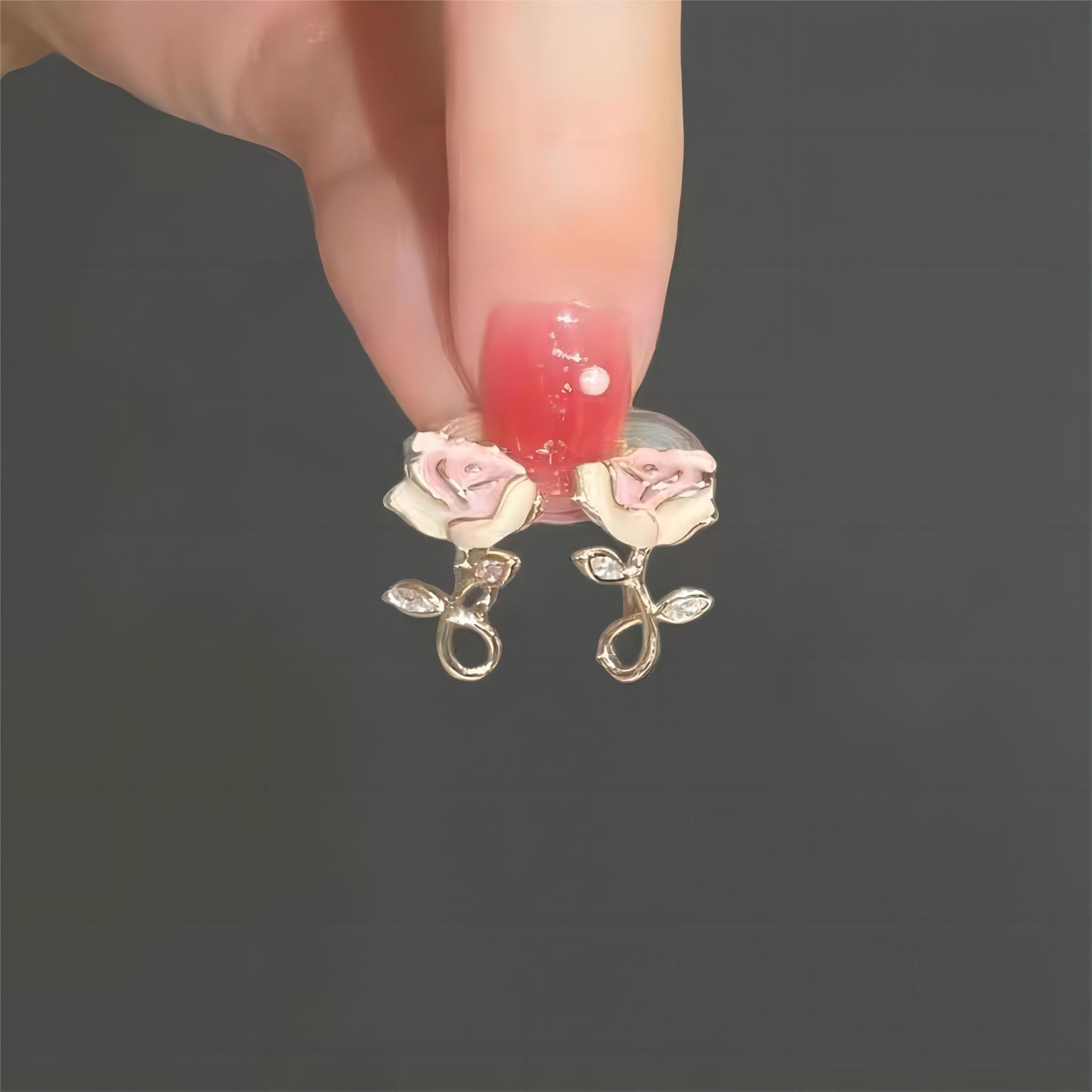 Beauty Ohrclips mit rosa Rosen