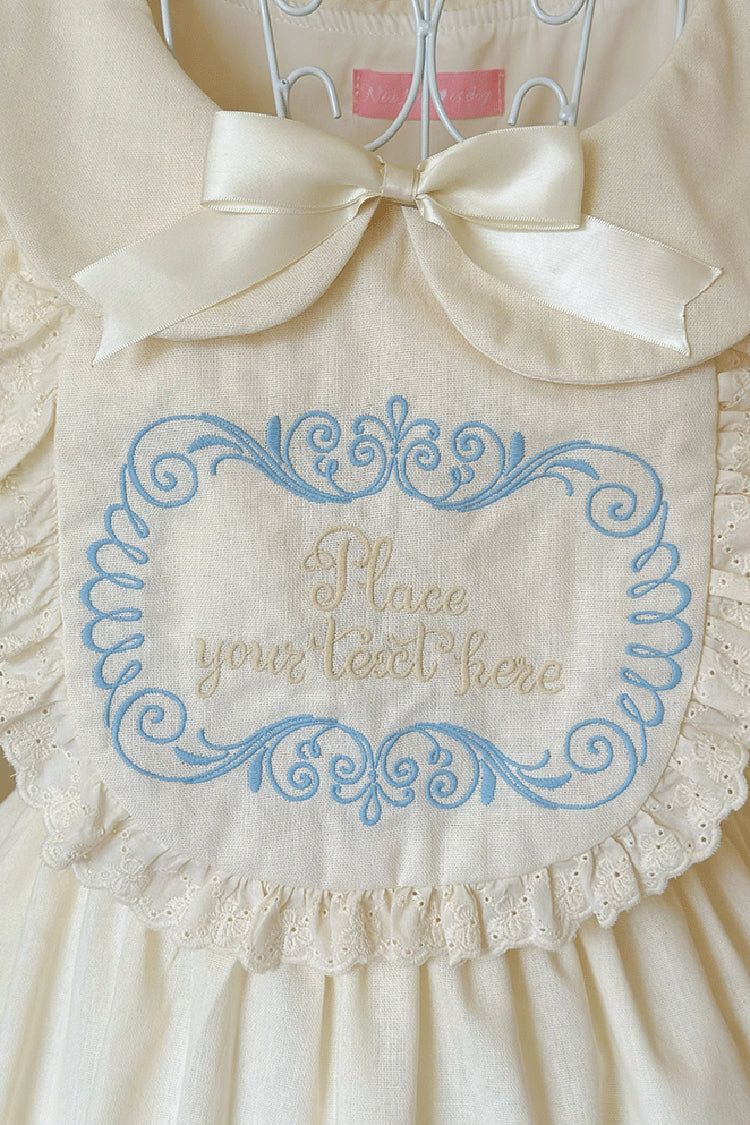 Sweet Dream Bunny Doll Collar Short Sleeves Ruffle Embroidery Bowknot Sweet Plus Size Lolita Dress