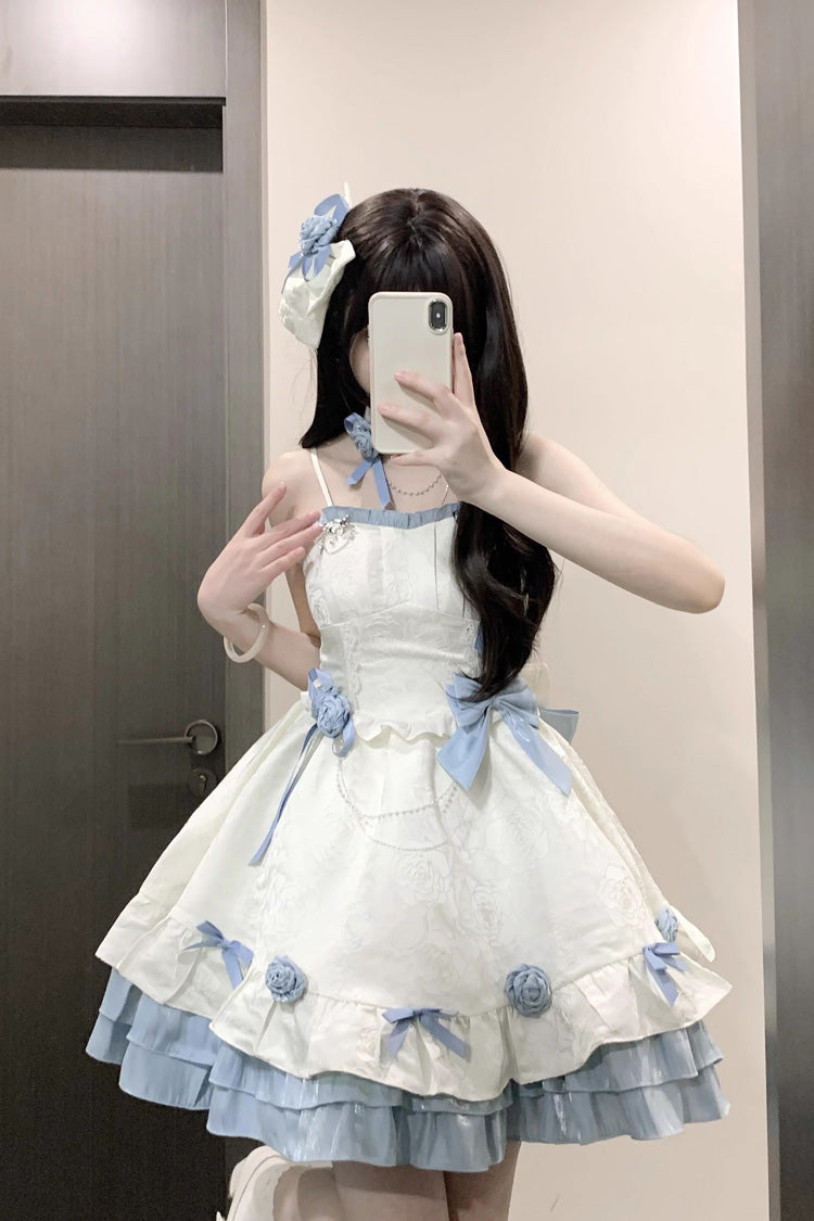 Printed Ruffle Bowknot Sweet Princess Lolita Jsk Dress