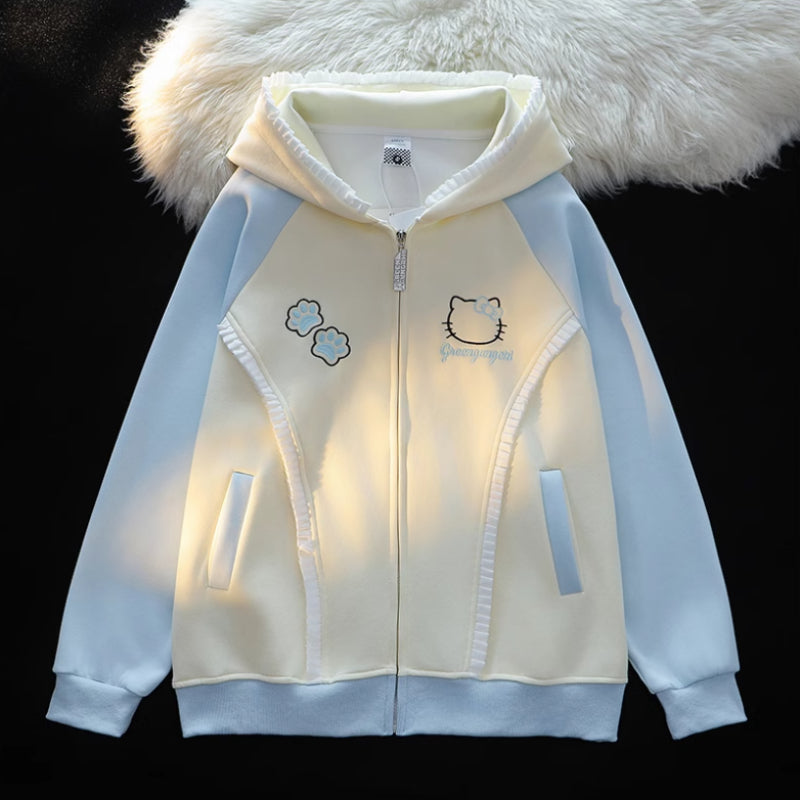 Süßer Kapuzenpullover mit Katzenschleife KI590