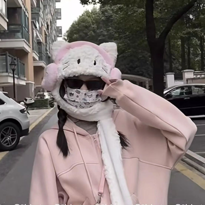 Kitty Plush Scarf and Hat KI370