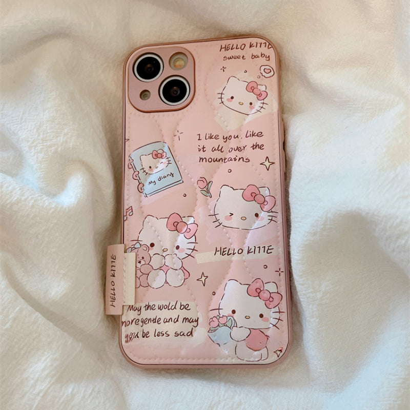 Fake Leather Kitty Phone Case KI489