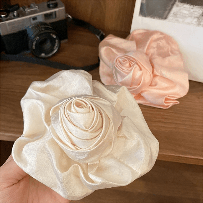 French Rose Flower Hair Claw Clip
