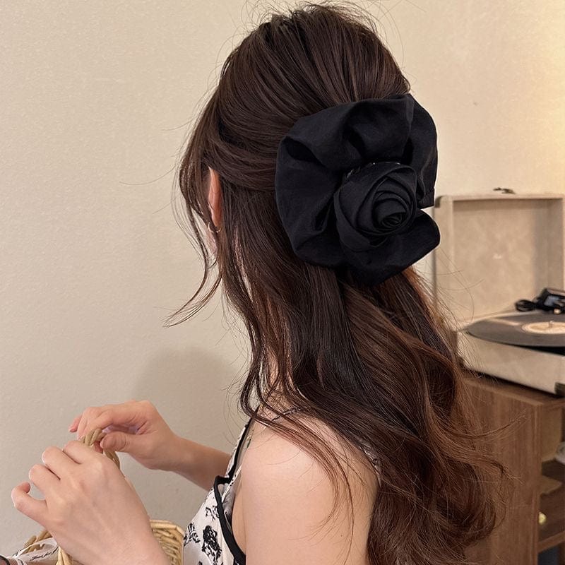 French Rose Flower Hair Claw Clip