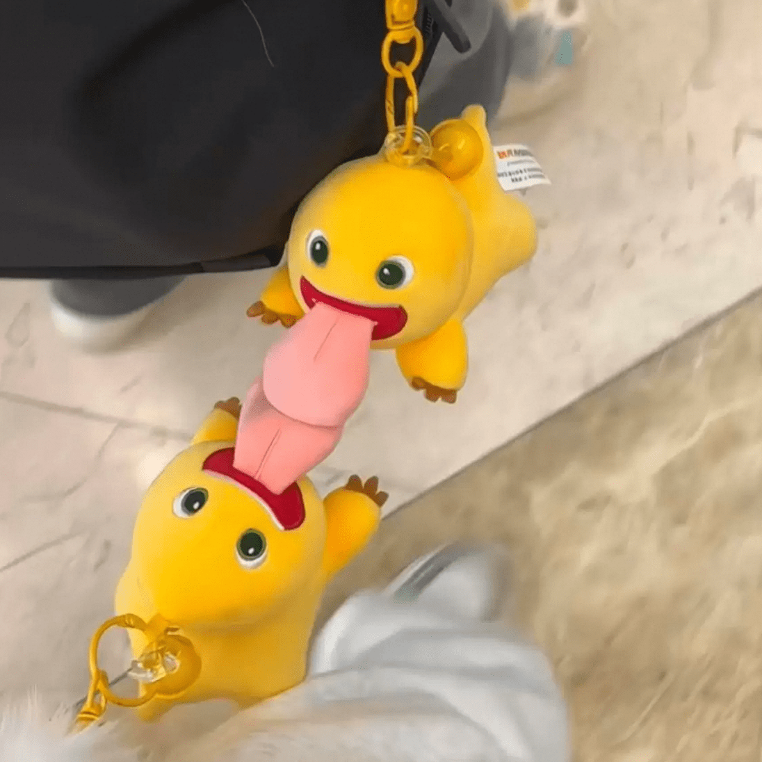 Keychain Plush Tongue Dragon Funny Big Magnetic Doll