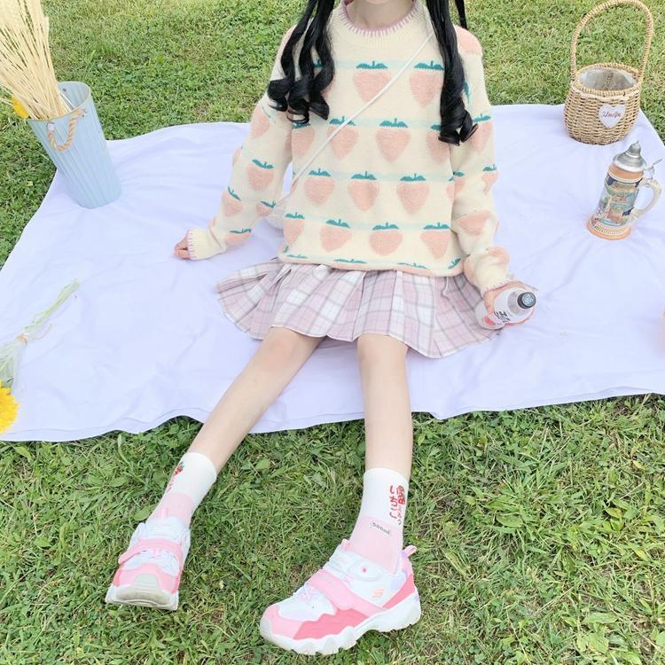 Fuzzy Peaches Floofy Sweater - baby girl, crewneck sweater, fruit, furry, fuz