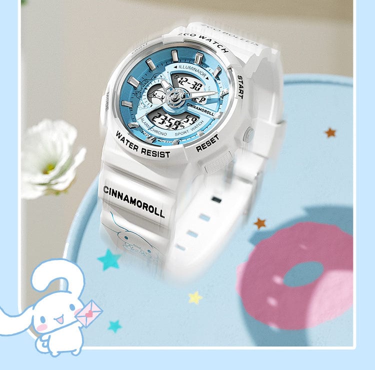Cinna Waterproof Multifunction Electronic Dual Display Quartz Watch
