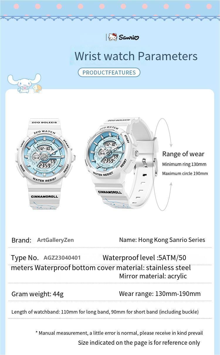 Cinna Waterproof Multifunction Electronic Dual Display Quartz Watch