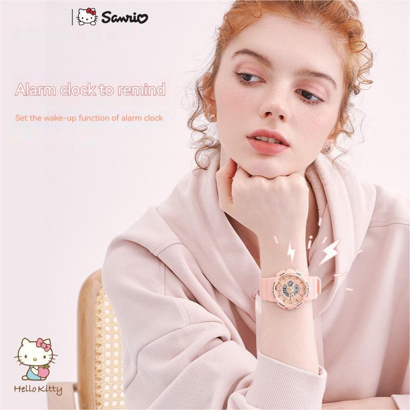 Kitty wasserdichte, multifunktionale, elektronische Dual-Display-Quarzuhr