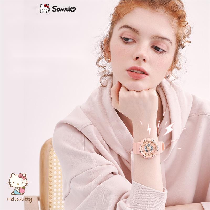 Kitty wasserdichte, multifunktionale, elektronische Dual-Display-Quarzuhr
