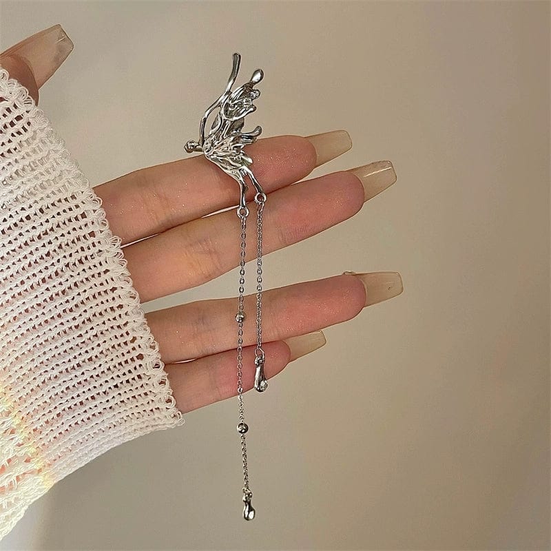 Boucles d'oreilles pendantes élégantes en forme d'ailes d'ange et de papillon