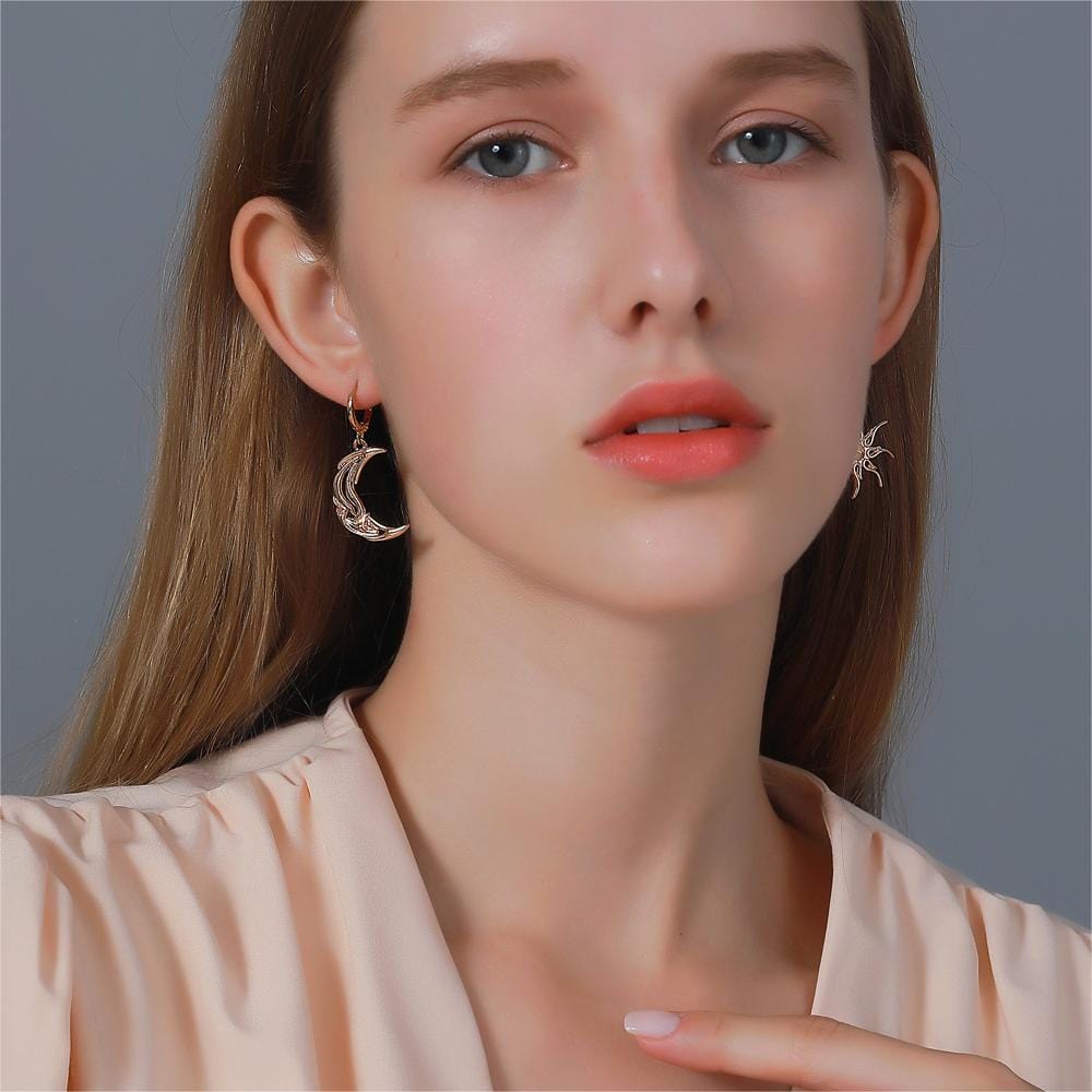 Chic Star Moon Phase Dangle Earrings