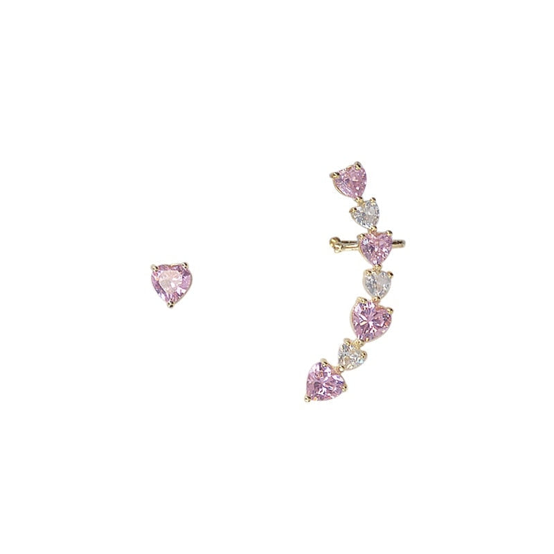 Glittering Hearts Ear Cuff - crystal jewelry, earrings, fake jewelry Kawaii Babe