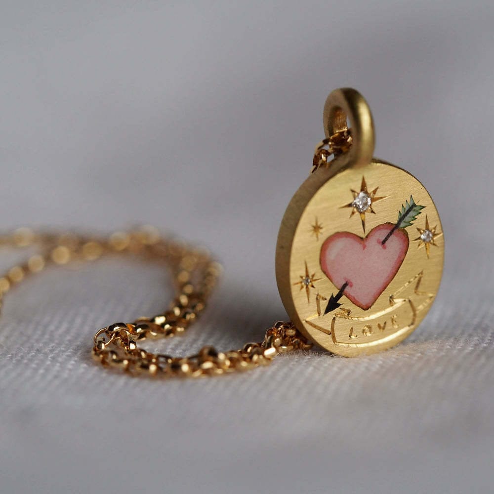 Stainless Steel Arrow Heart Necklace Ring Set