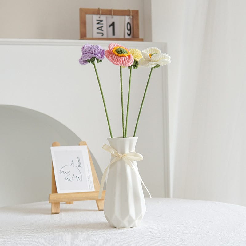 Handgemachte gehäkelte Klatschmohnblume