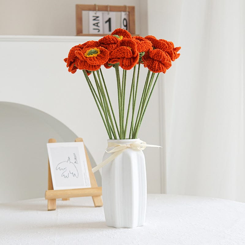 Handgemachte gehäkelte Klatschmohnblume