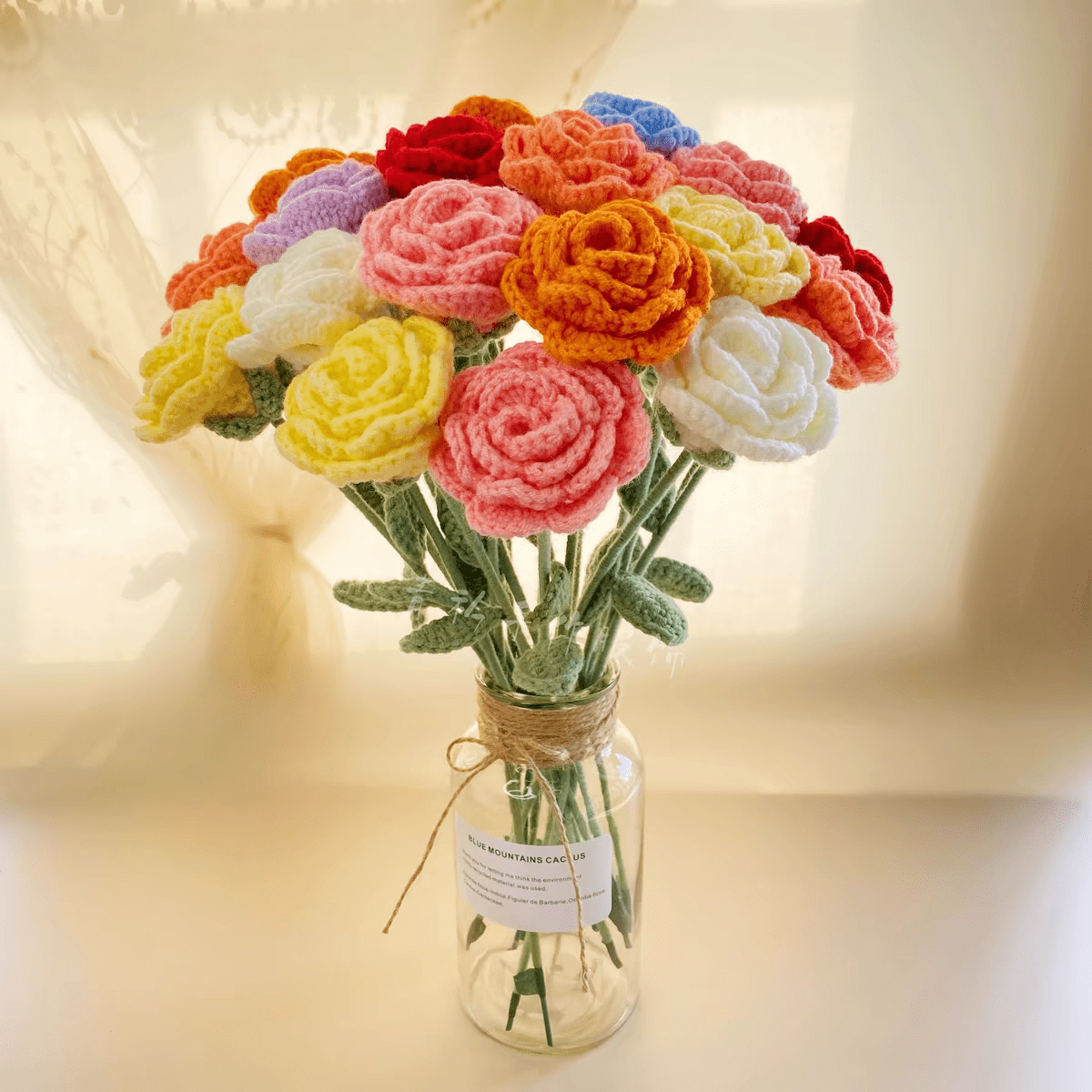 Handgemachte gehäkelte Rosenblüte