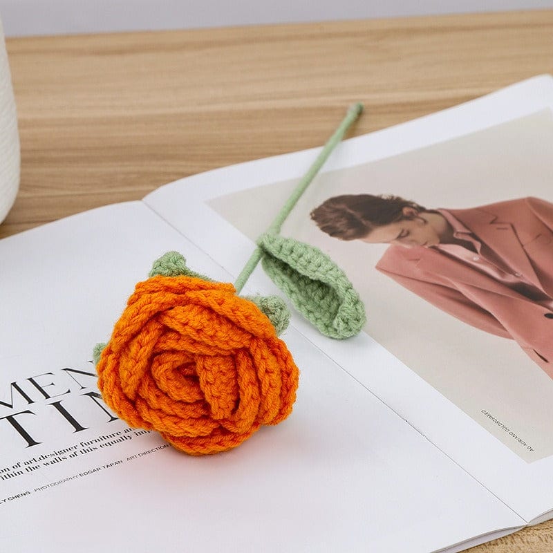 Handgemachte gehäkelte Rosenblüte