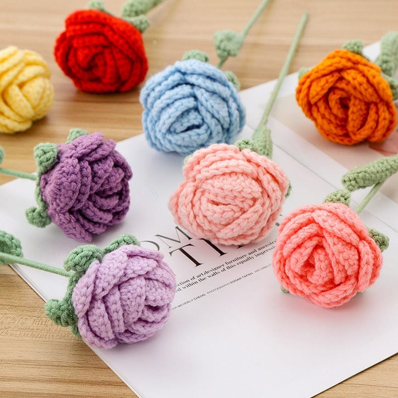 Handgemachte gehäkelte Rosenblüte