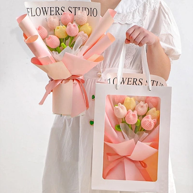 Handgemachte gehäkelte Tulpenblume
