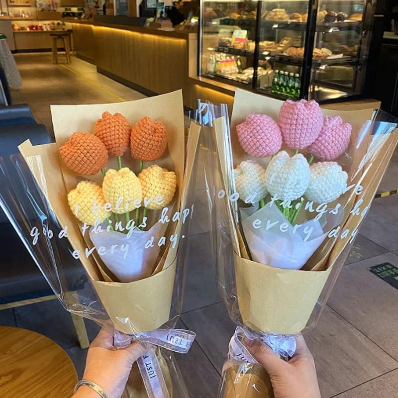 Handgemachte gehäkelte Tulpenblume