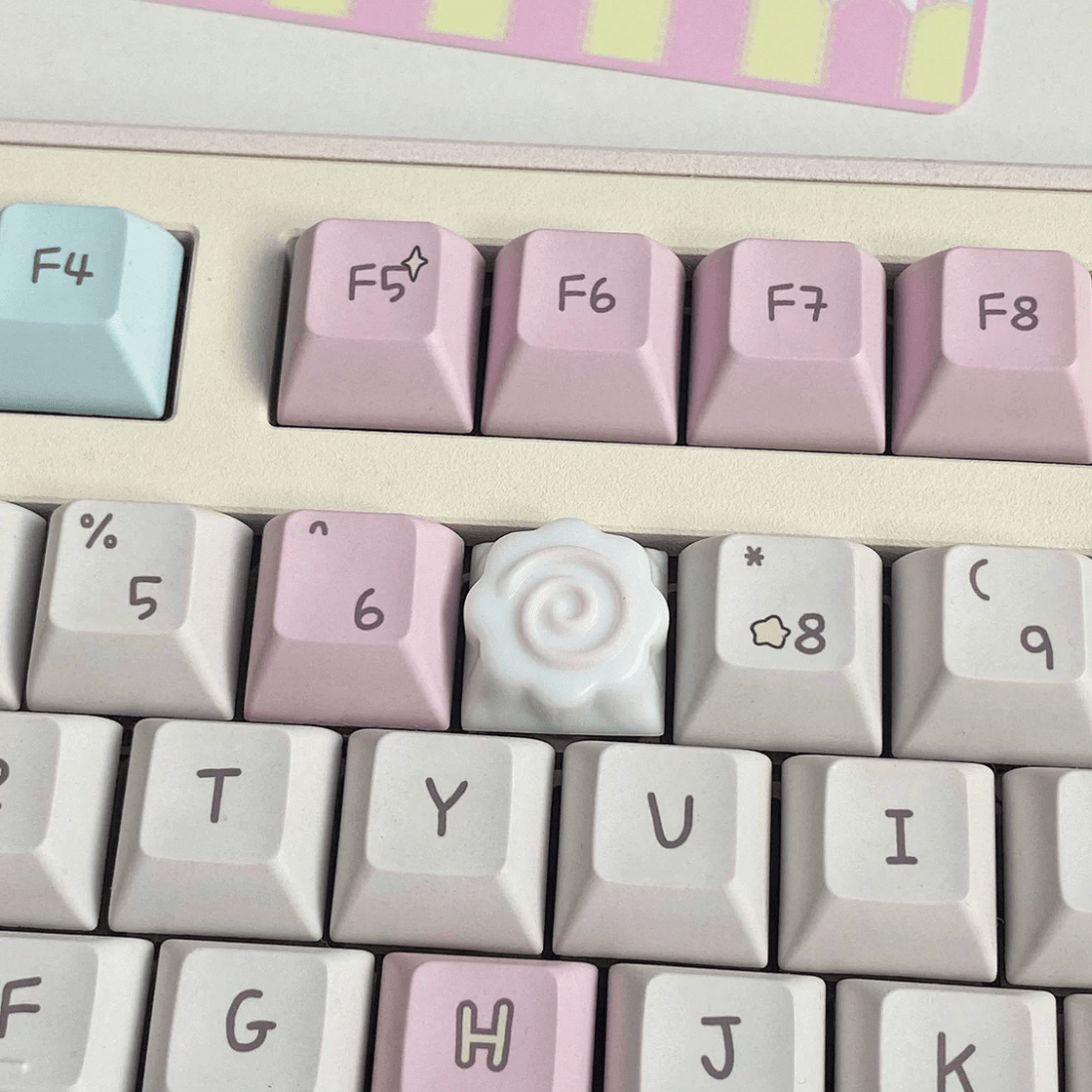 Cute Narutomaki Keyboard DIY Handmade Keycap Accessories Resin