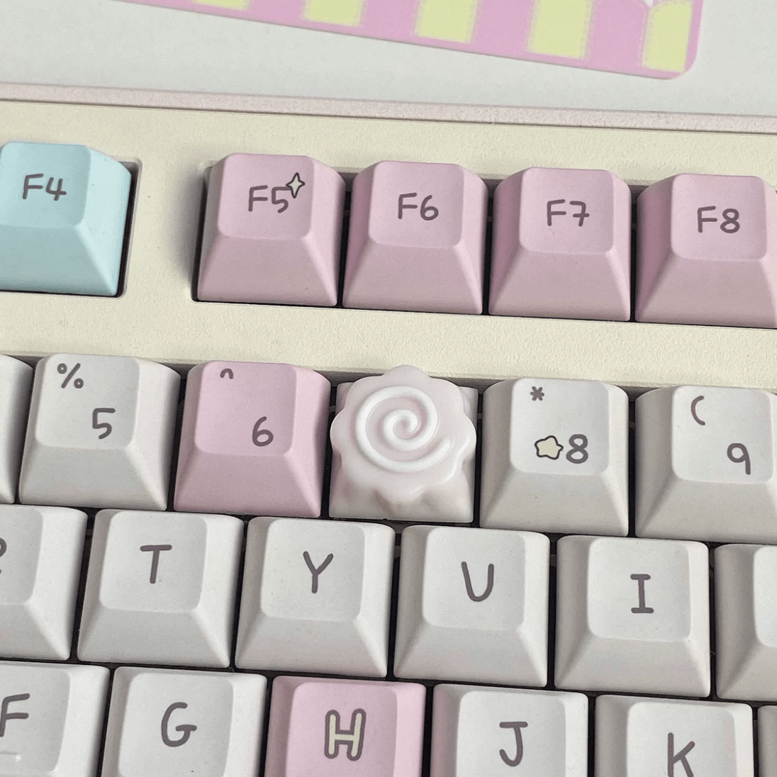 Cute Narutomaki Keyboard DIY Handmade Keycap Accessories Resin