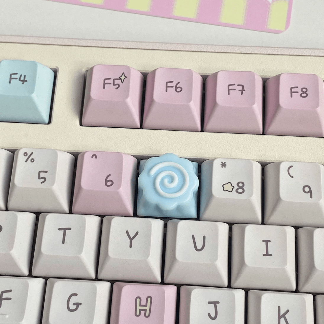 Cute Narutomaki Keyboard DIY Handmade Keycap Accessories Resin