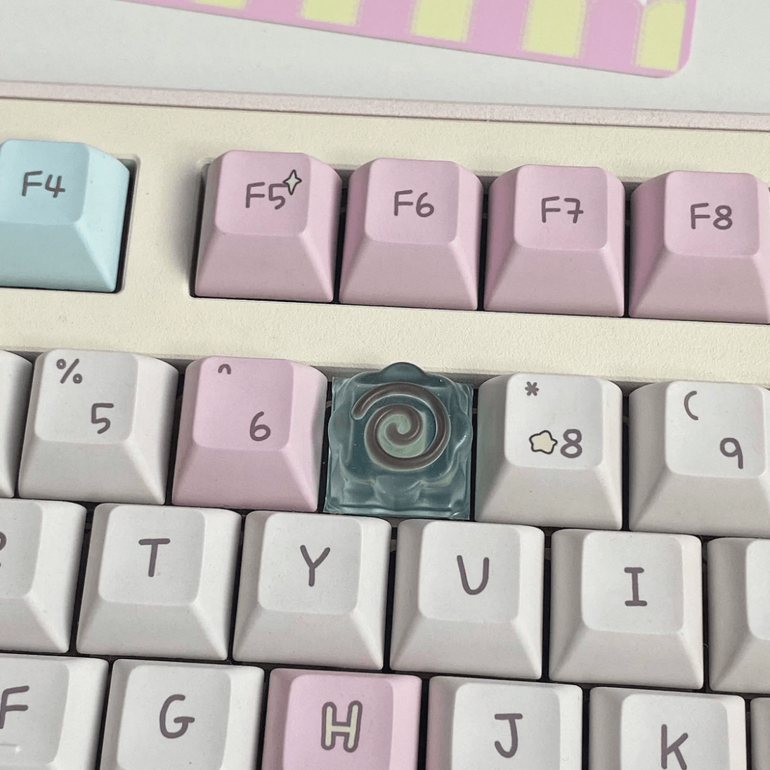 Cute Narutomaki Keyboard DIY Handmade Keycap Accessories Resin
