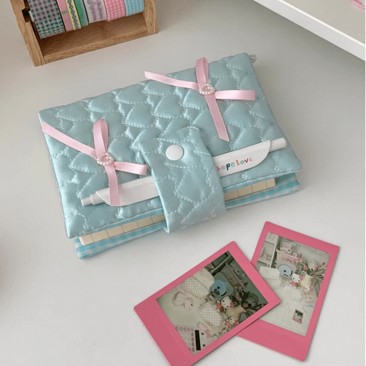 Fabric Bowknot Handmade Satin Heart Book Cover