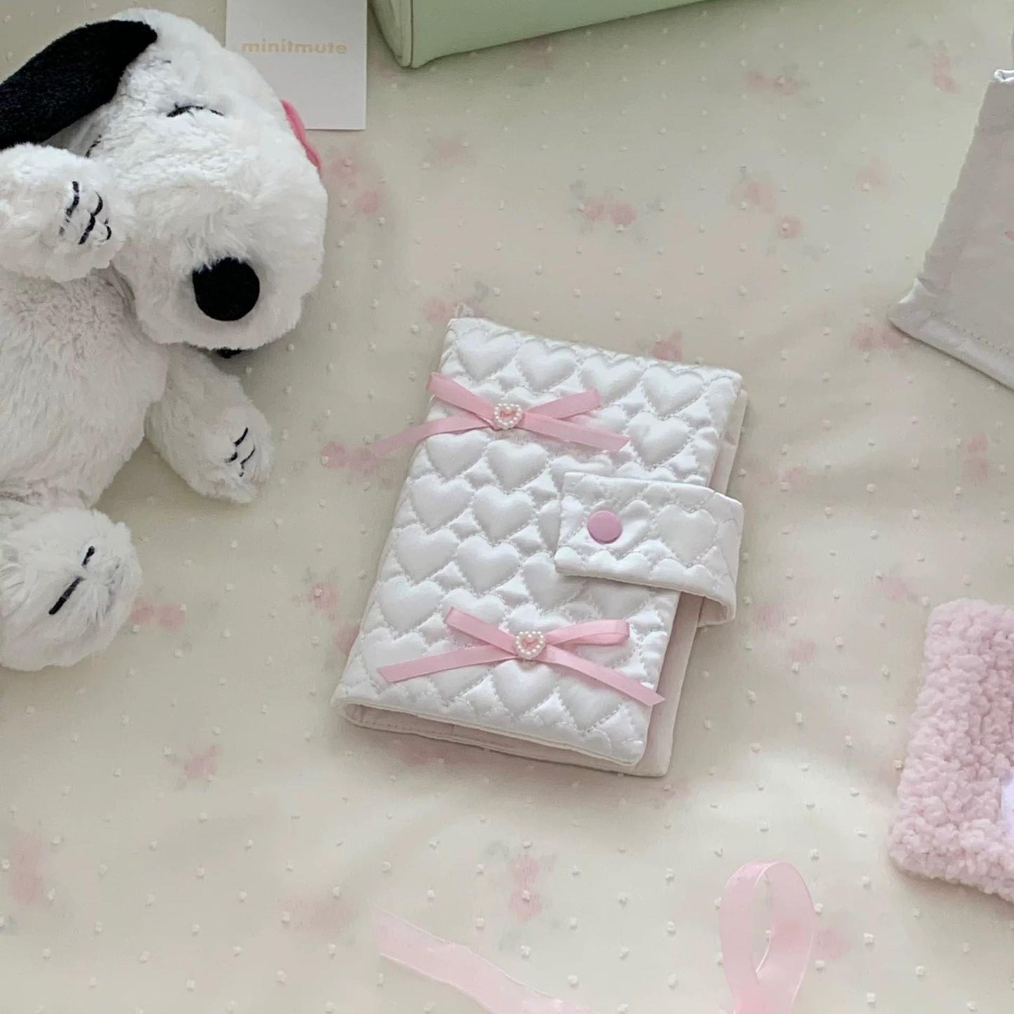 Fabric Bowknot Handmade Satin Heart Book Cover