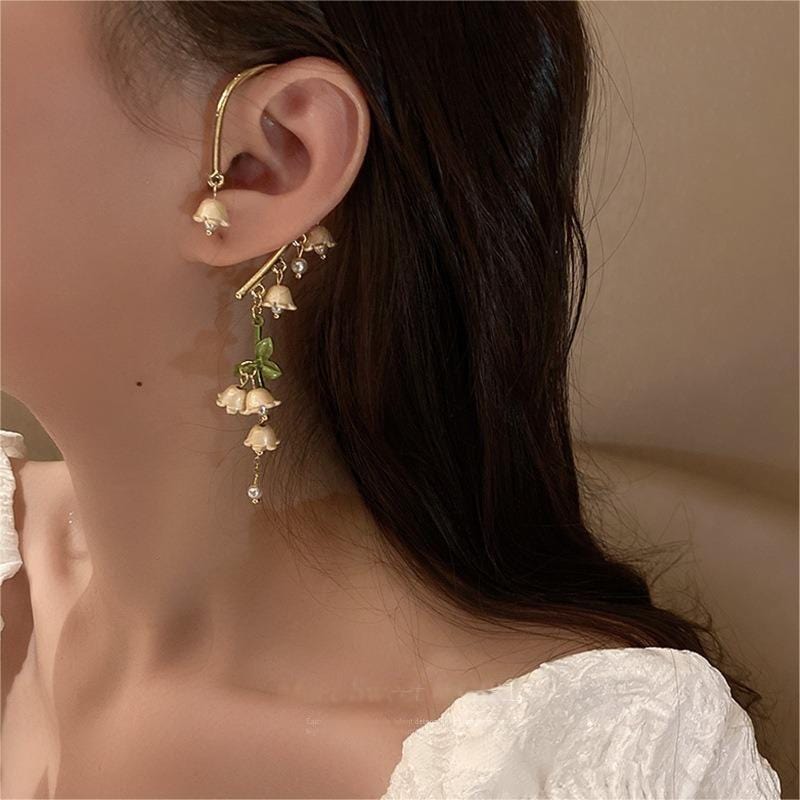 Boucles d'oreilles pendantes en forme de muguet