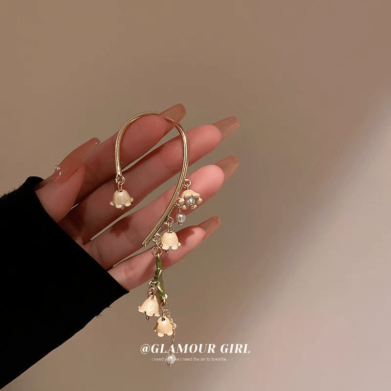 Boucles d'oreilles pendantes en forme de muguet