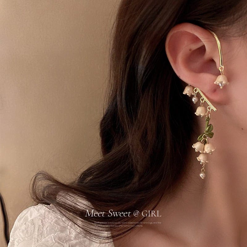 Boucles d'oreilles pendantes en forme de muguet