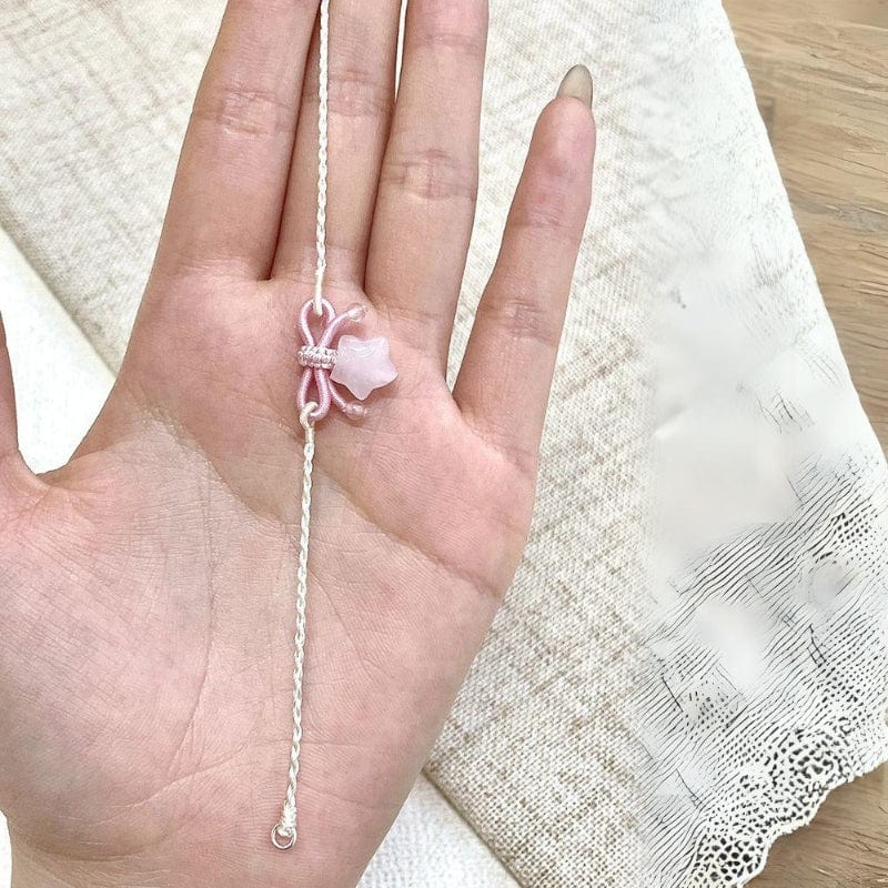Pink Stone Bowknot Star Bracelet