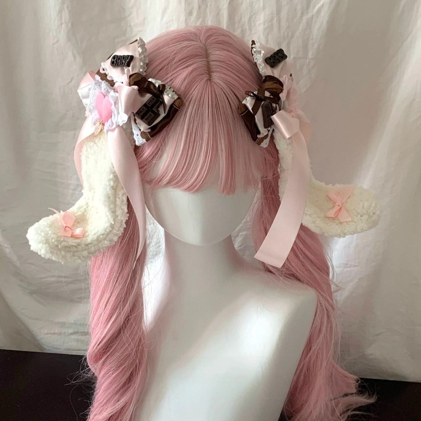 Chocolate Strawberry Handmade Bowknot Ribbon Hair Clip
