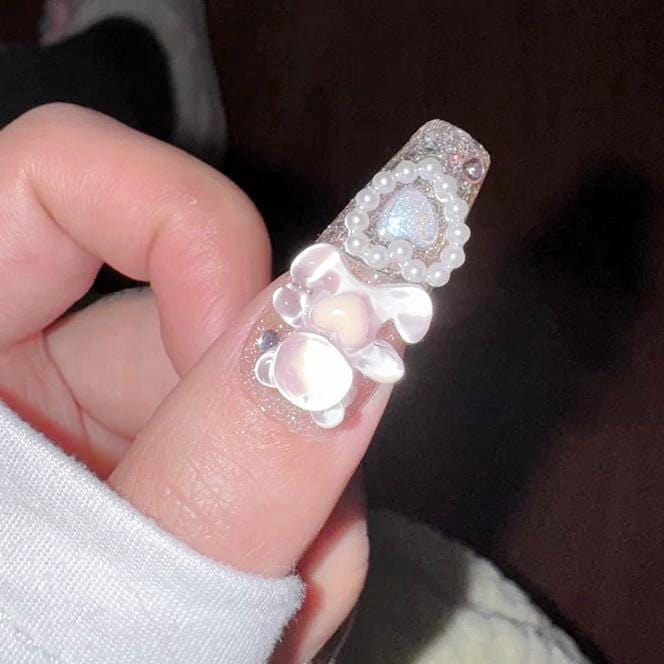 Bears Bowknot Press Nail Gummy Handmade Nails on False Y2K 3D