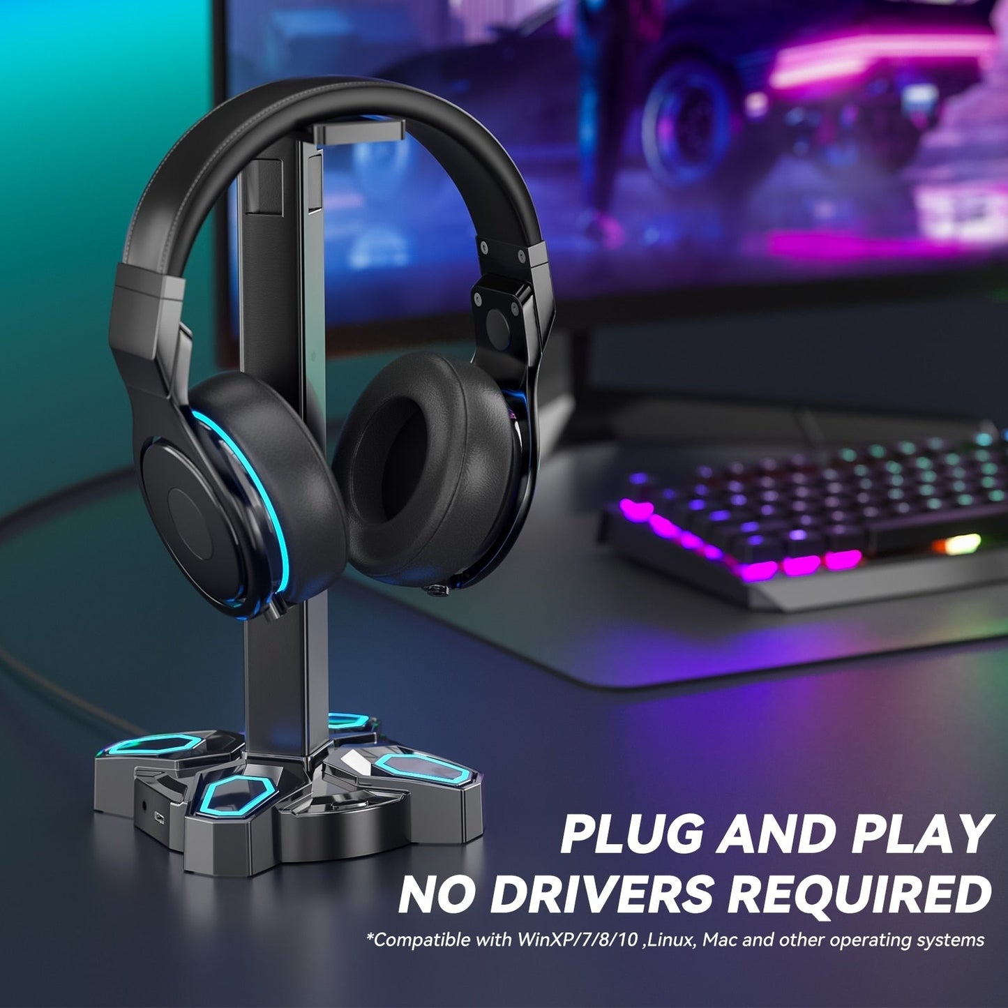 Headset & controller led stand - controller stand - headset - organizer -