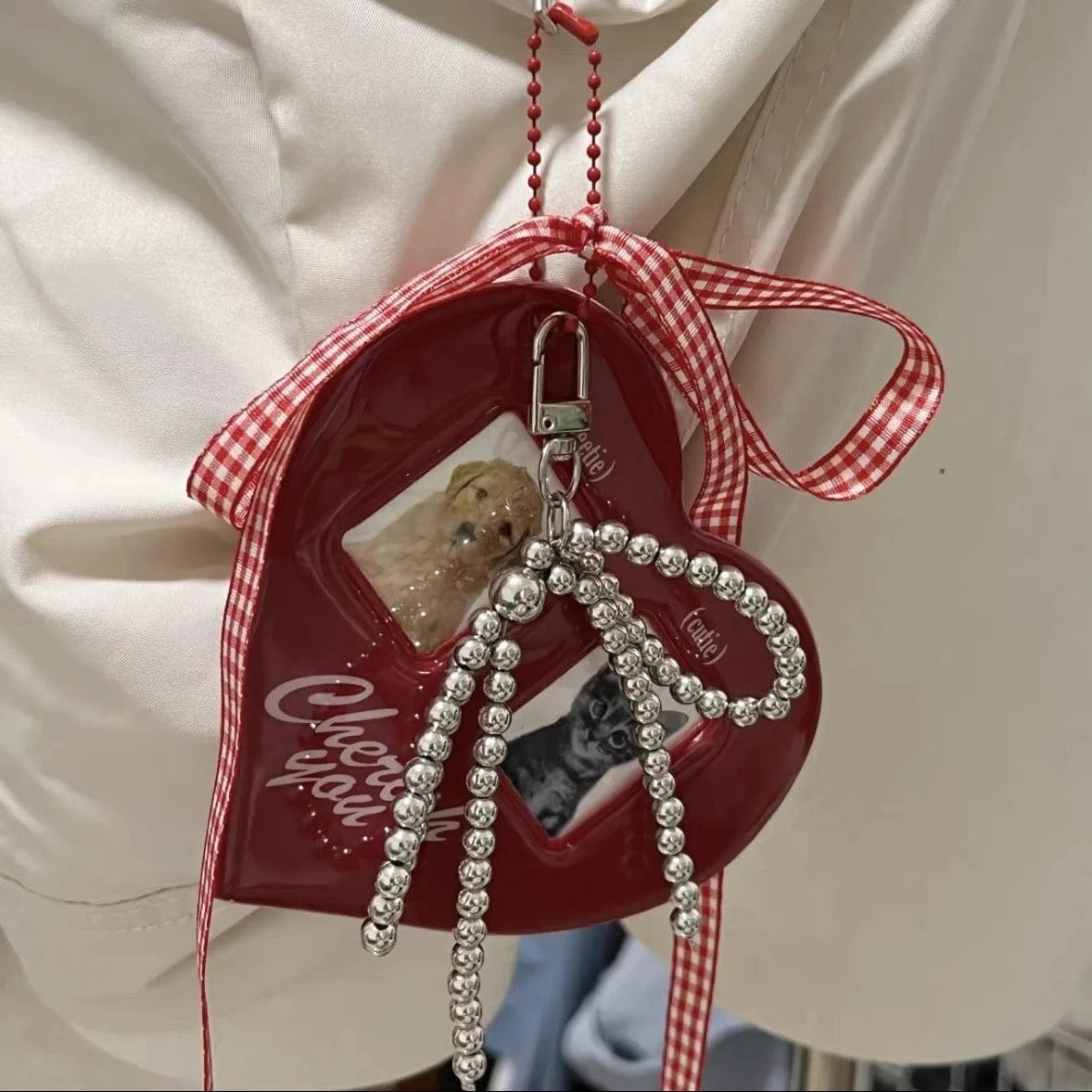 Photocard Heart Keychain Couples Holder Kpop