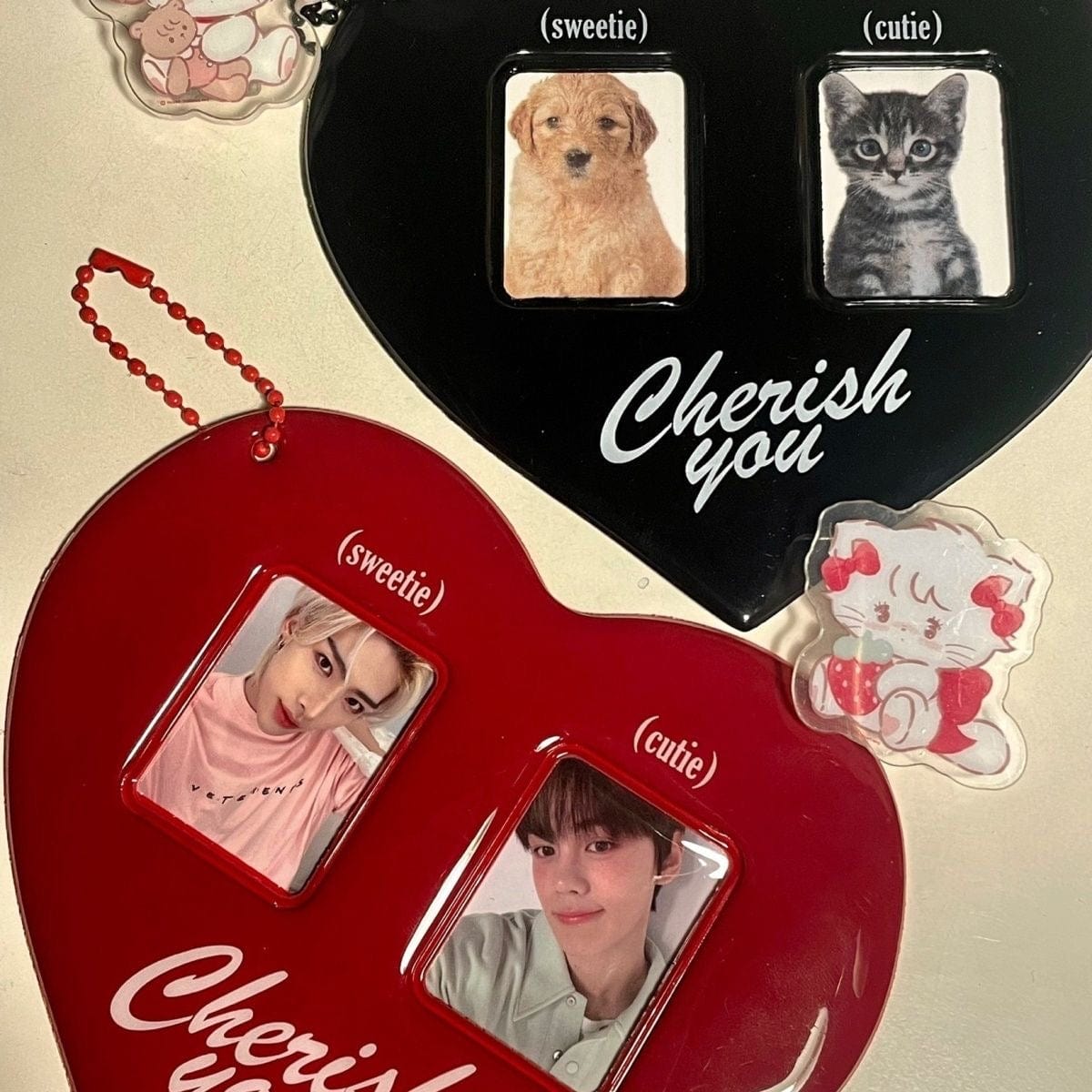 Photocard Heart Keychain Couples Holder Kpop